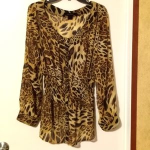 Women's blouse 1 X sheer, long sleeve